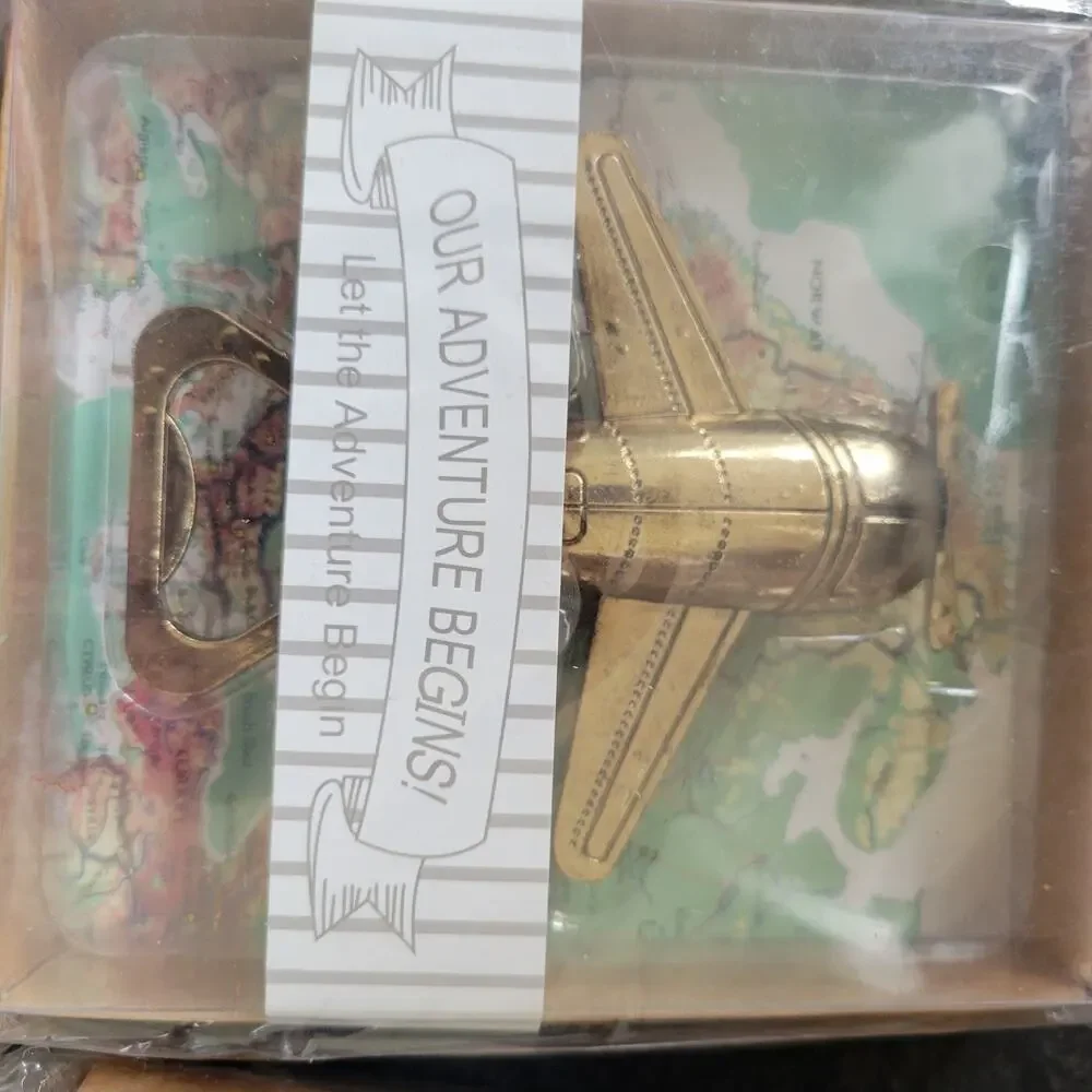 4 New in box Our Adventure‎ begin Prop Plane Bottle opener gold tone Lot